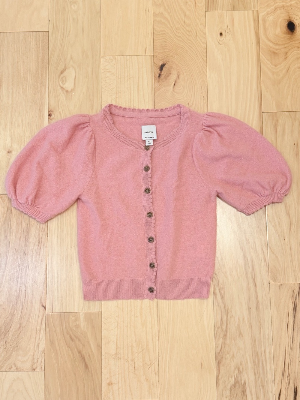 Maeve Women’s Puff-Sleeve Cashmere Cardigan Sweater